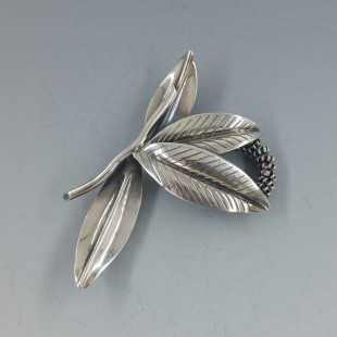 Michelson/Getrude Rougie silver floral brooch